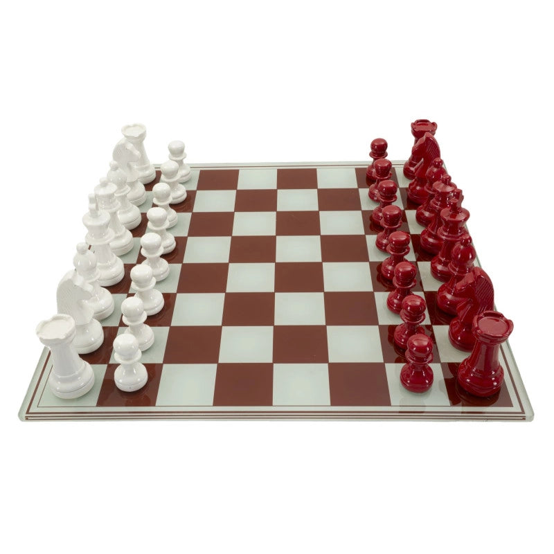 Set Scacchiera Rossa/bianca cm 61x61x14