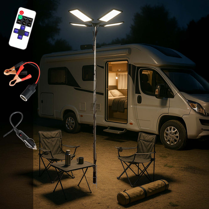 Lampada da campeggio LED V2, estensibile 12V per illuminazione outdoor