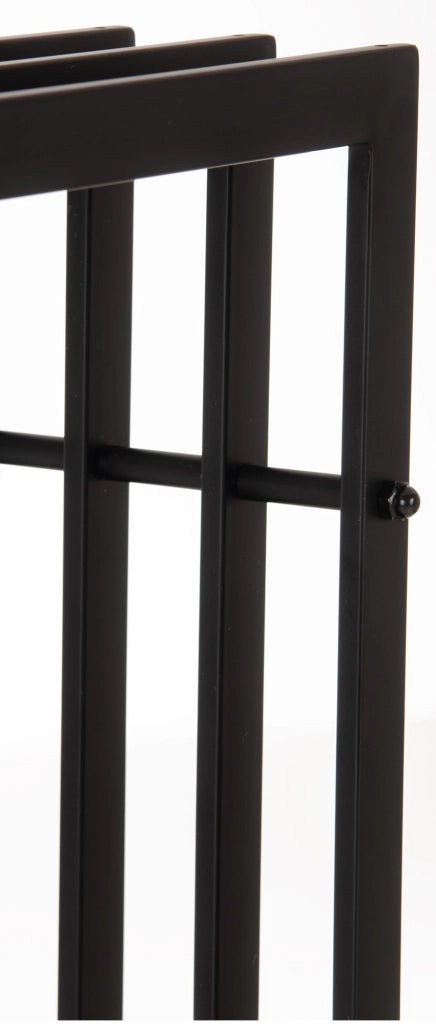 Portalegna IRVING in metallo nero opaco 40x50x150 cm