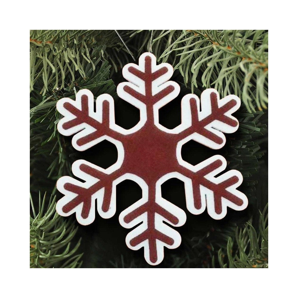 Trade Shop - Appendino Fiocco Di Neve Natale Ovatta E Juta 44 Cm Decorazioni Natale -