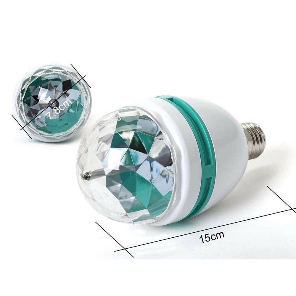 Trade Shop - Lampada Lampadina Rotante Rgb E27 Effetti Luce Led Luci Discoteca Natale Feste -