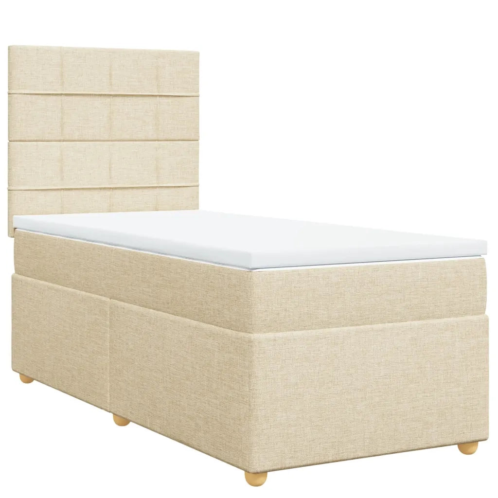 Giroletto a Molle con Materasso Crema 80x200 cm inTessuto 3293412
