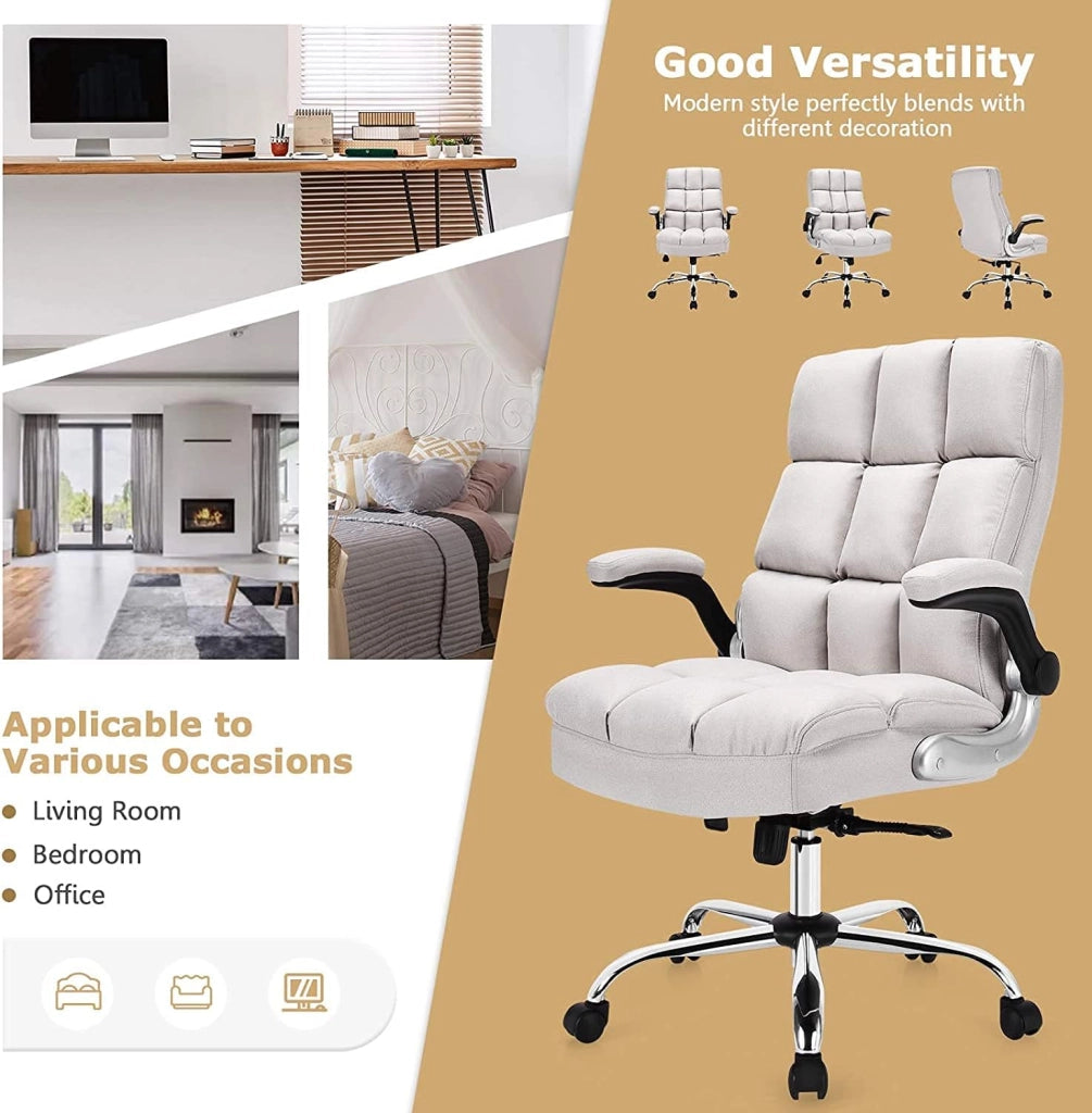 Sedia da ufficio per casa, beige