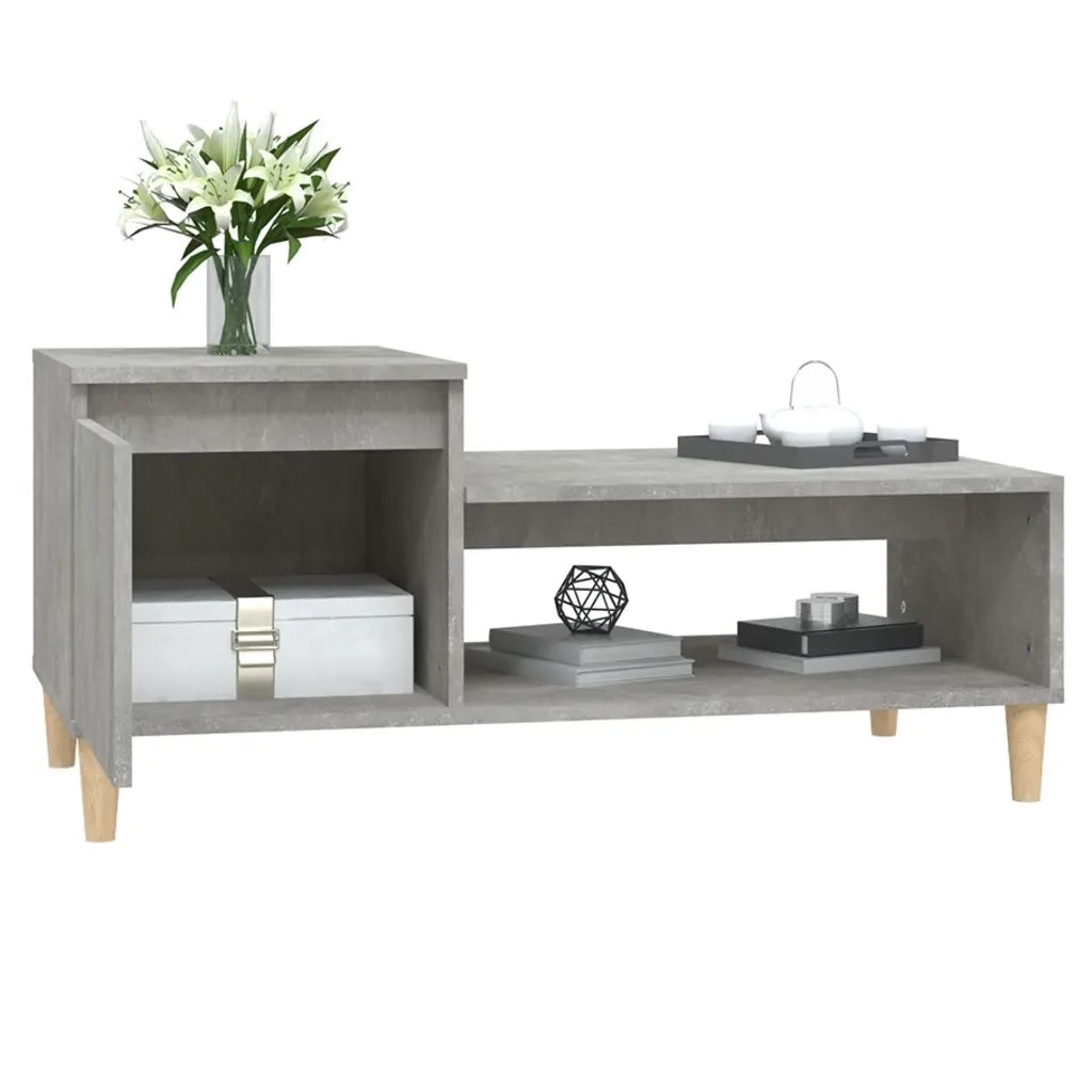 Tavolino Salotto Grigio Cemento 100x50x45 cm Legno Multistrato cod mxl 26107