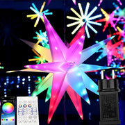 Stella Luminosa 3D RGB 60cm gestibile daTelecomando e App Bluetooth IP44 31V Luci per Esterni e Interni, Effetti Musicali, Decorazioni Natalizie Balconi e Puntale Albero