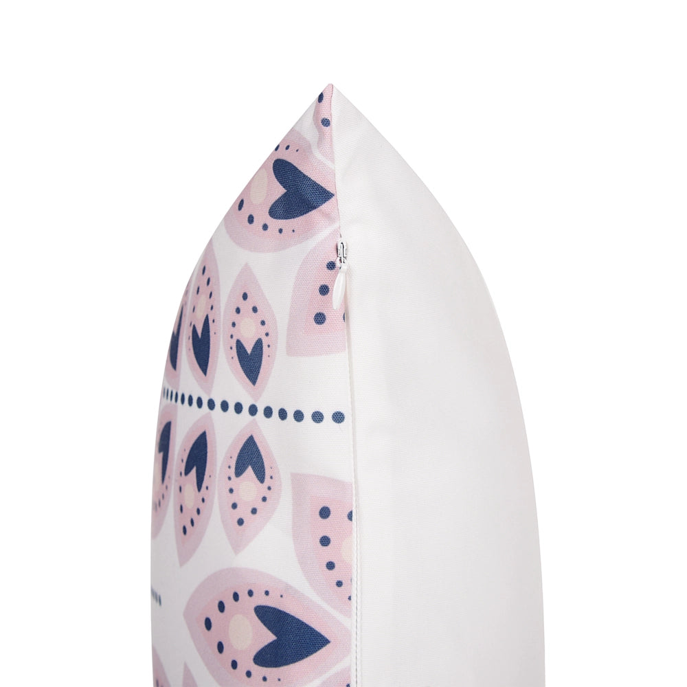 Set di 2 cuscini da giardino in poliestere Bianco Sporco 40 x 60 cm Cuscino da lancio rettangolare con motivo a foglia dal design moderno