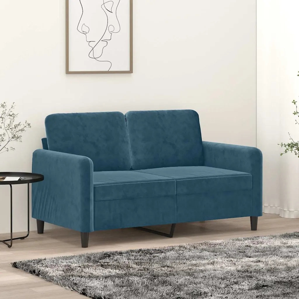 Divano a 2 Posti Blu 120 cm in Vellutocod mxl 85431