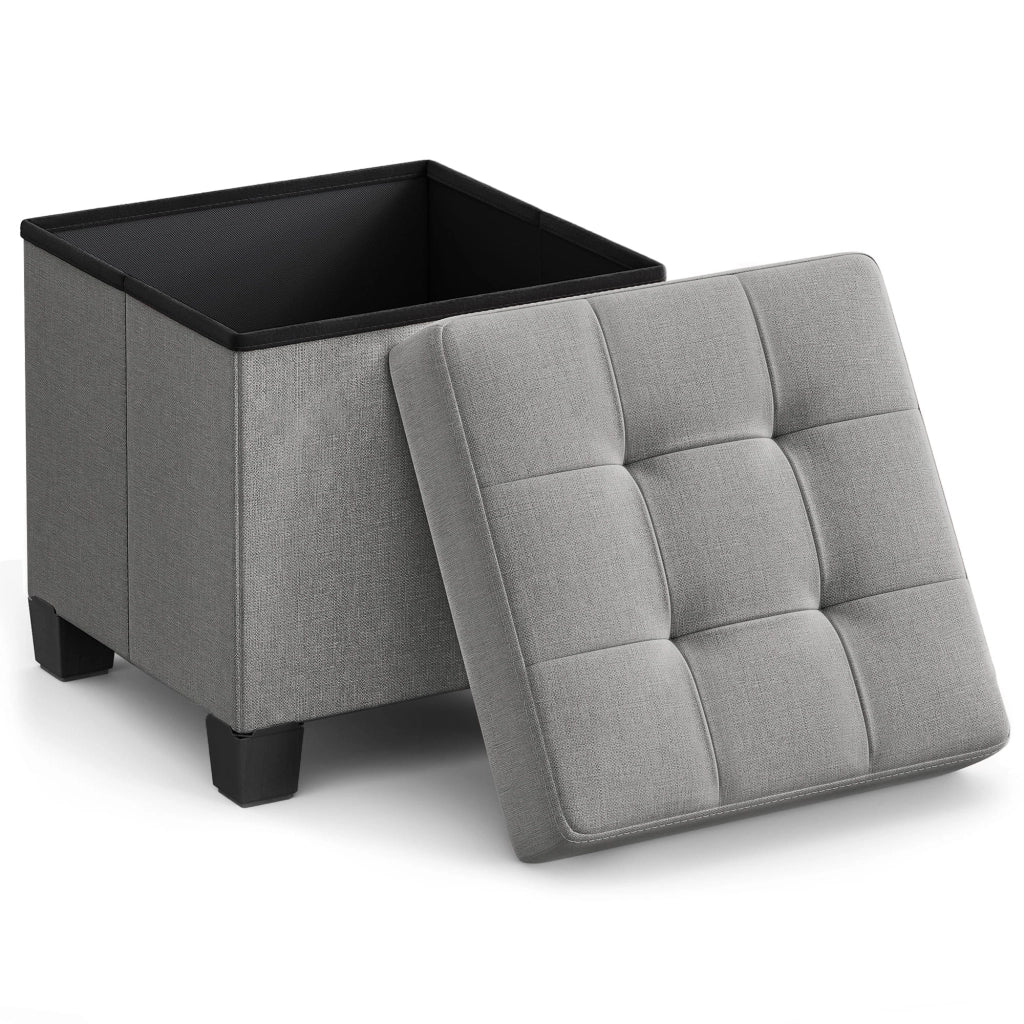 Valora PUFA - LSF014G02 Pouf contenitore grigio chiaro per camera da letto