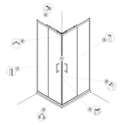 RICAMBISTICA BOX DOCCIA MODELLO TINA 08 - PROFILO 80/90X190