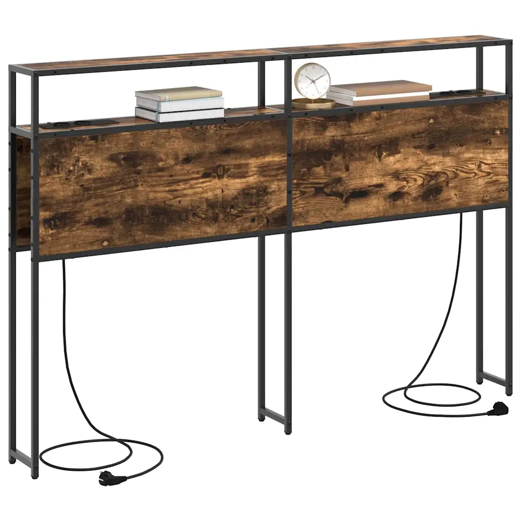 vidaXL Testata contenitore Rovere fumo 160 cm Legno multistrato