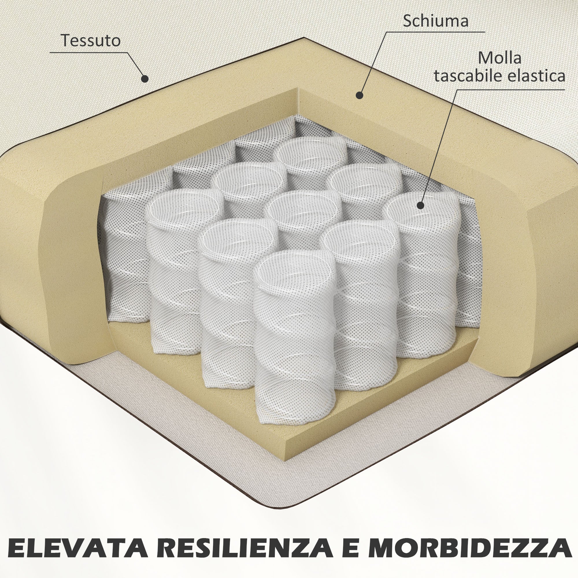 Poltrona Moderna da Camera con Braccioli 66x72x74 cm in Tessuto Crema
