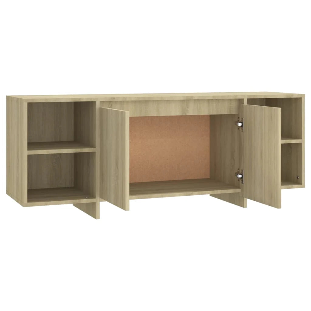 Mobile TV multimediale mensola TV credenza TV sala da pranzo soggiorno camera da letto rovere Sonoma 130 x 35 x 50 cm legno ingegnerizzato beige 02_0027474