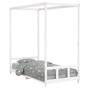 Giroletto per Bambini | Letto Infantile | Lettino Bianco 90x200cm in Legno Massello di Pino