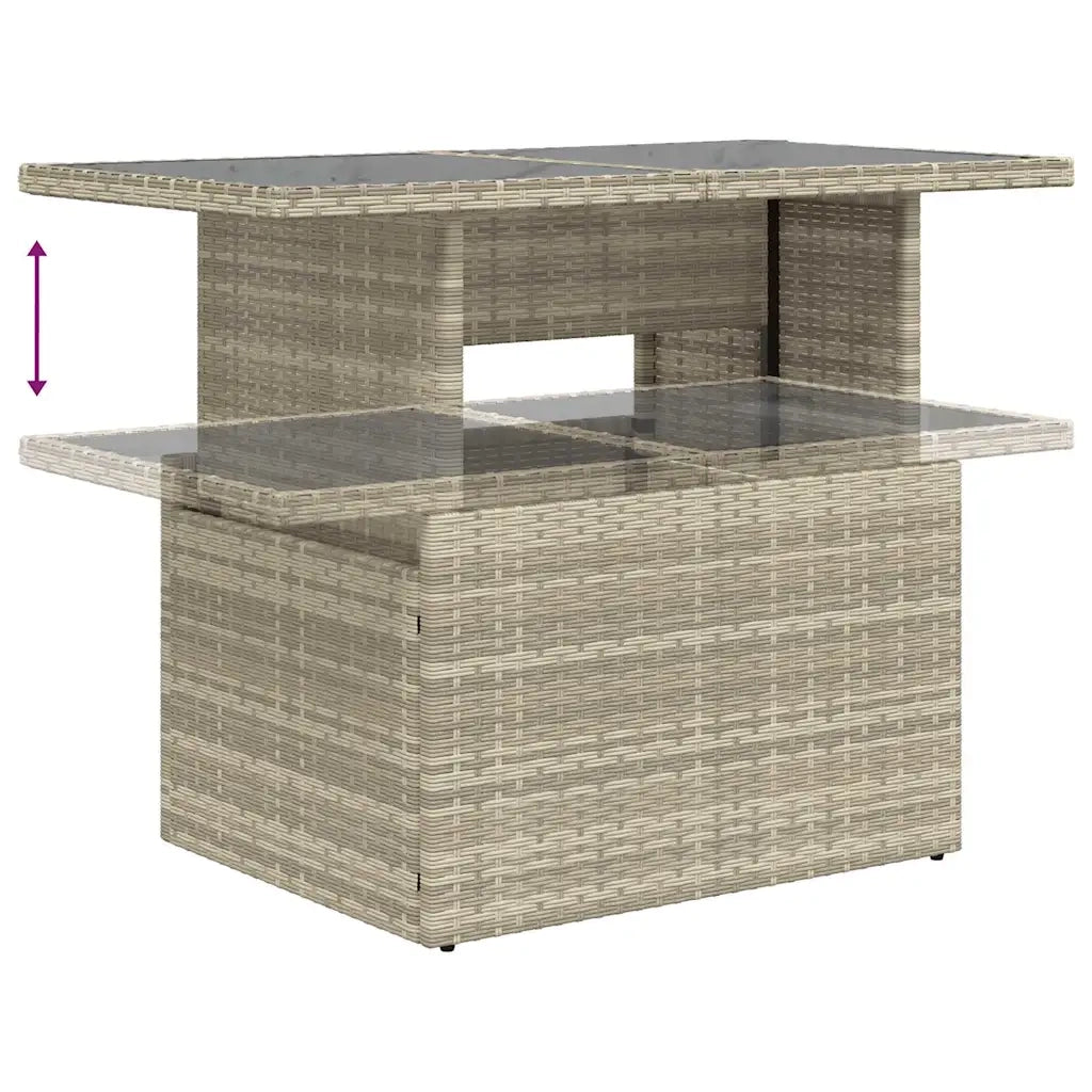 Set Divano da Giardino 9pz con Cuscini Grigio Chiaro Polyrattan 3274712