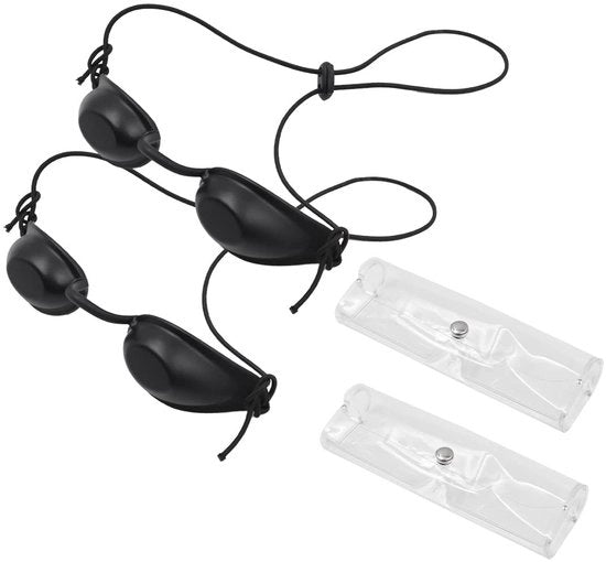 Set di protezione occhi con luce terapia - Infrarosso LED - IPL UV - 34 g - Kunststof, Nero