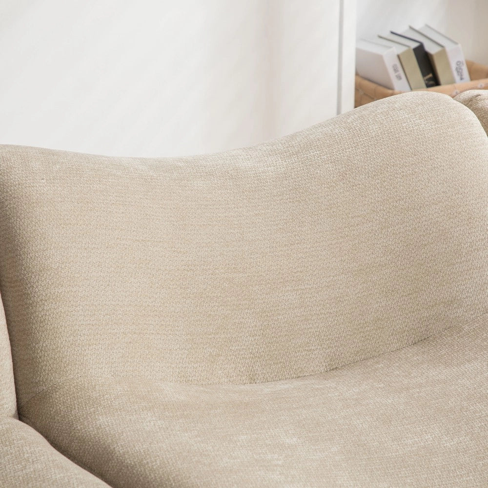 Divano Modulare in Tessuto Chenille ¨C MINIMAL ¨C Beige Chiaro, Morbido, Antimacchia