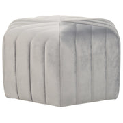 Pouf Velluto Grigio 29 x 53 x 48 cm Poggiapiedi Esagonale Imbottito Glamour