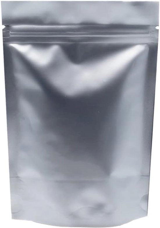 100 confezioni di sacchetti di stoccaggio in alluminio Mylar per stand-up con chiusura a zip - conservazione dell'odore per caffè, semi, fiori, tè - 14 x 20 cm