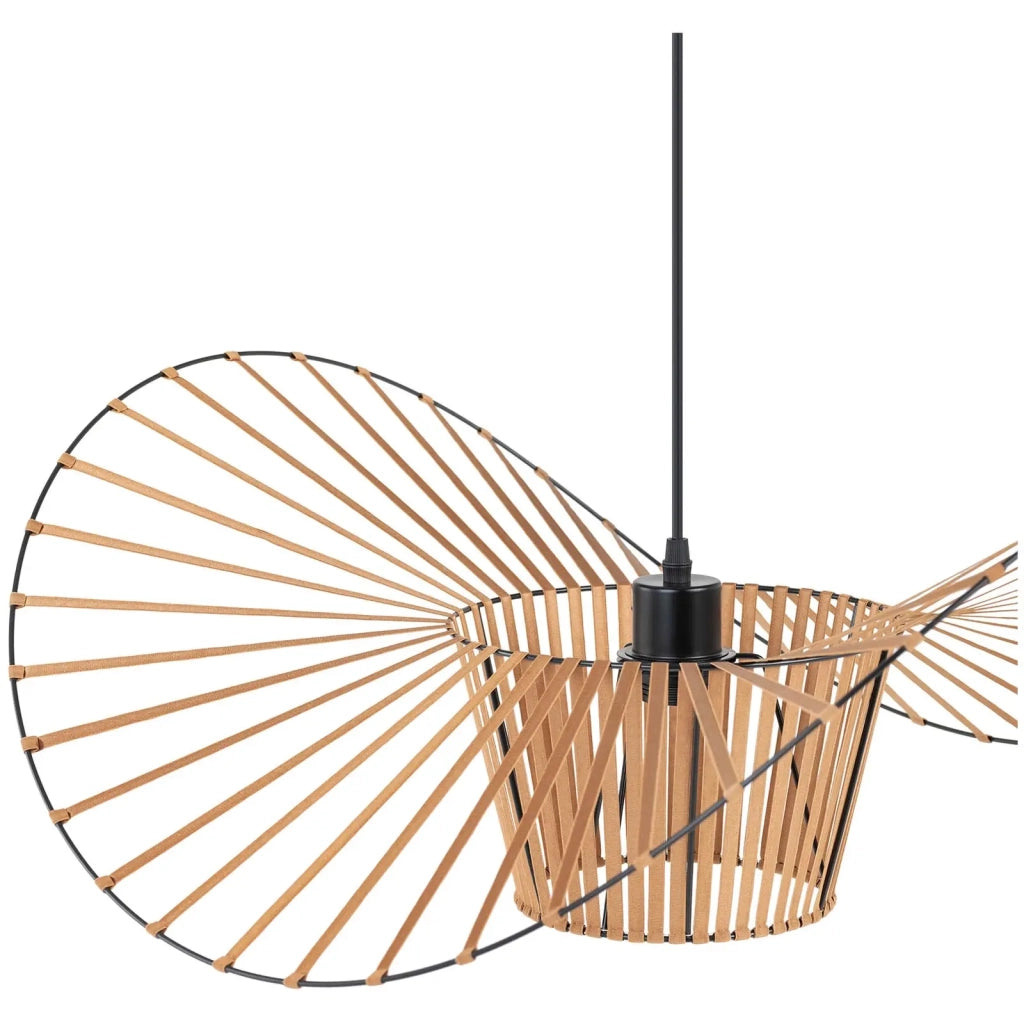 Lampada da soffitto 1 lampadina fino a 40 watt paralume grande fibra di vetro PU tessuto beige e nero 14_0009518