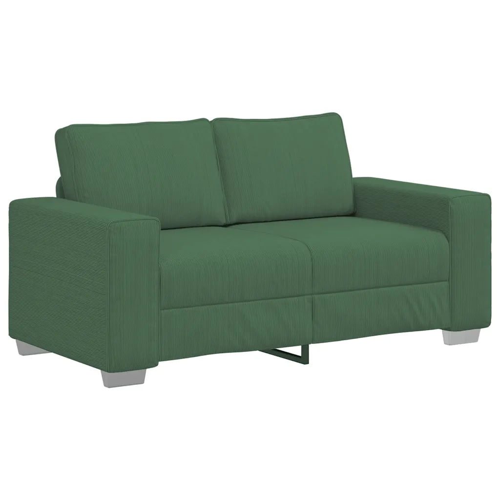 Divano Divanetto Verde Scuro 160x77x82cm Tessuto di Velluto a Coste 4105197