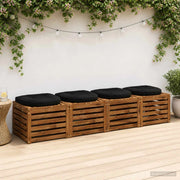 Cuscini per Sedia in 4 Pezzi 4 pz 100% Poliestere Nero 945296