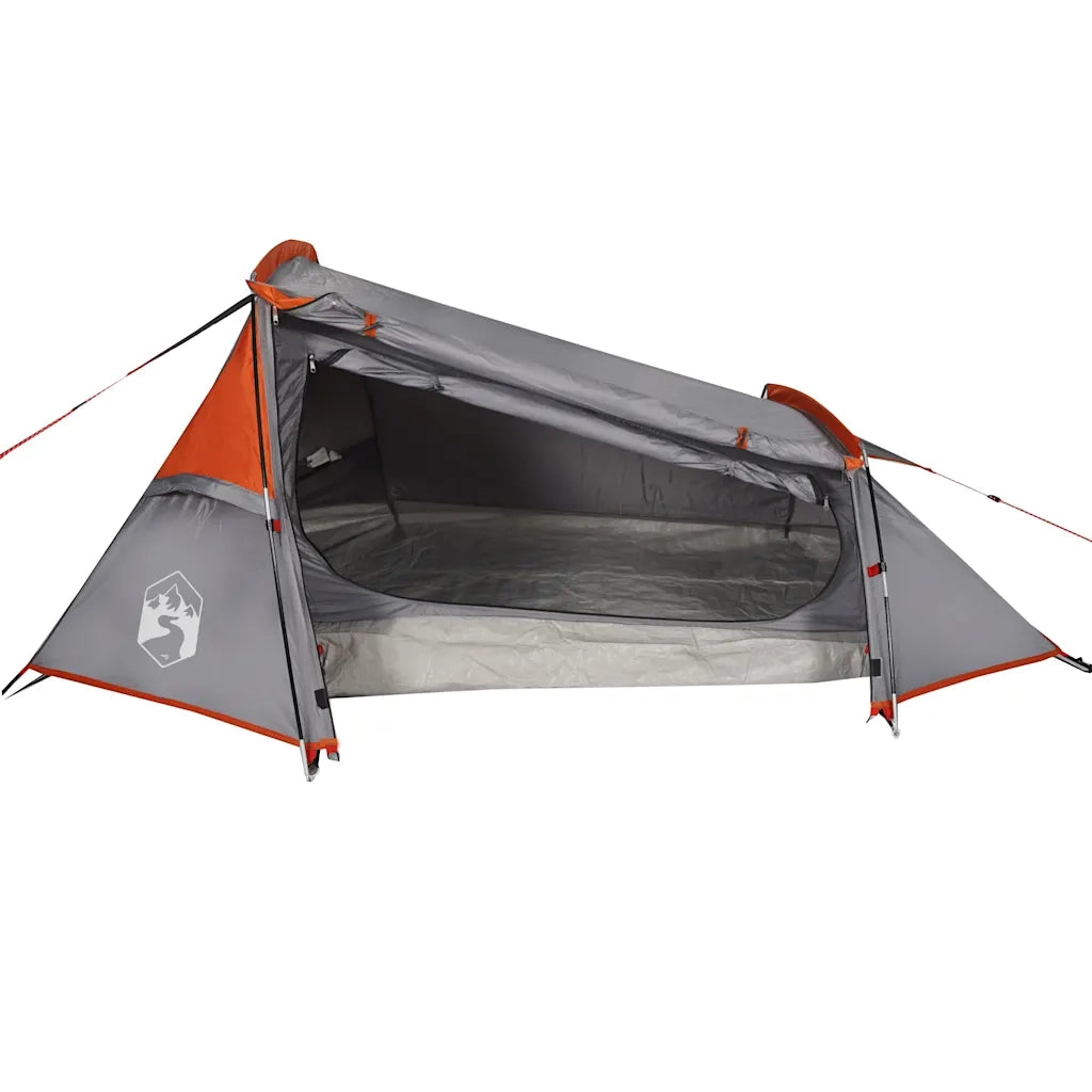 Tenda da Campeggio a Tunnel per 2 Persone Grigio e Arancione 94614