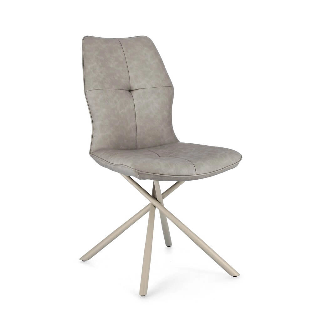 Set di 2 Sedie Imbottite in Similpelle con Gambe in Acciaio - SOPHIA