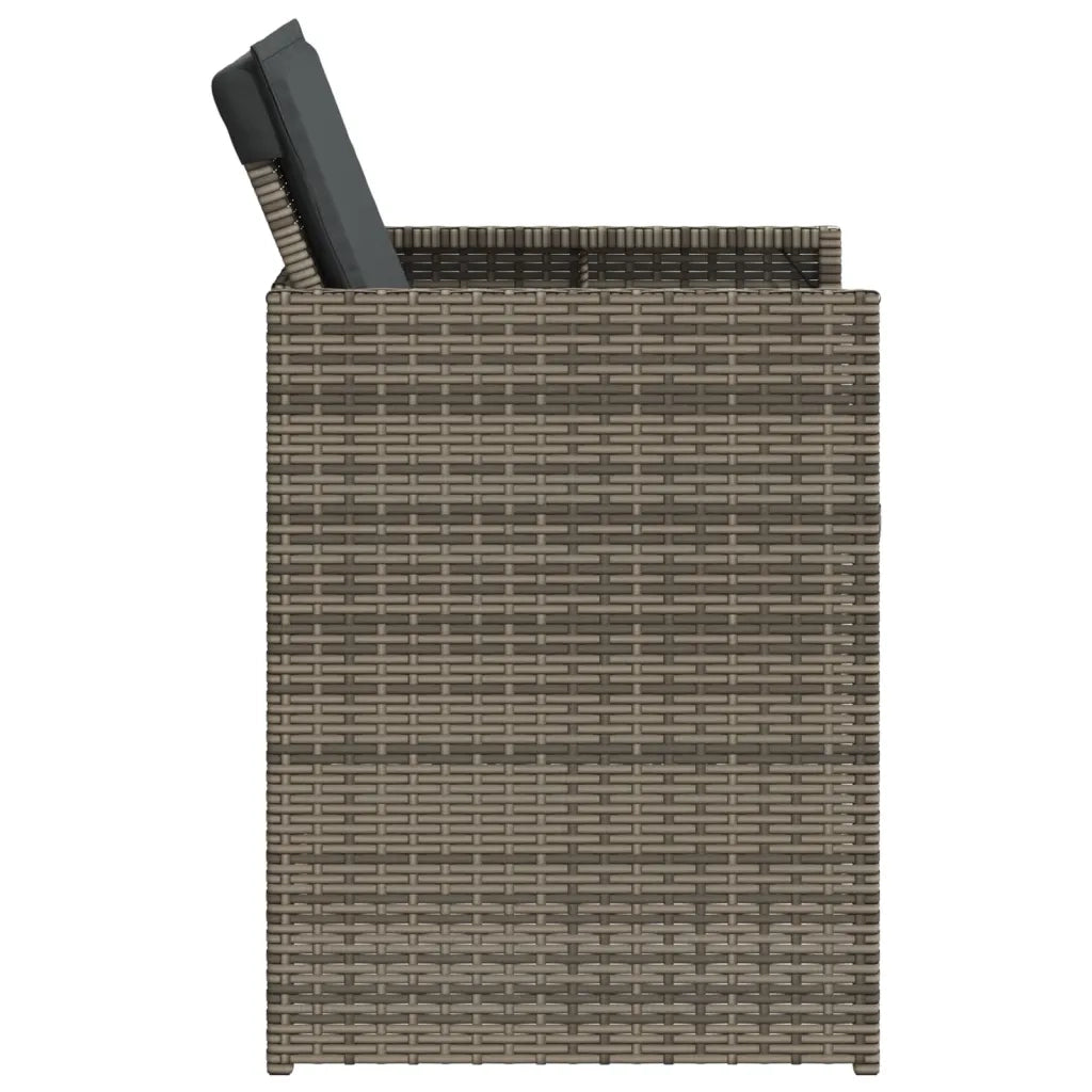 Sedie da Giardino con Cuscini 4 pz | Sedie da Esterno Grigio in Polyrattan