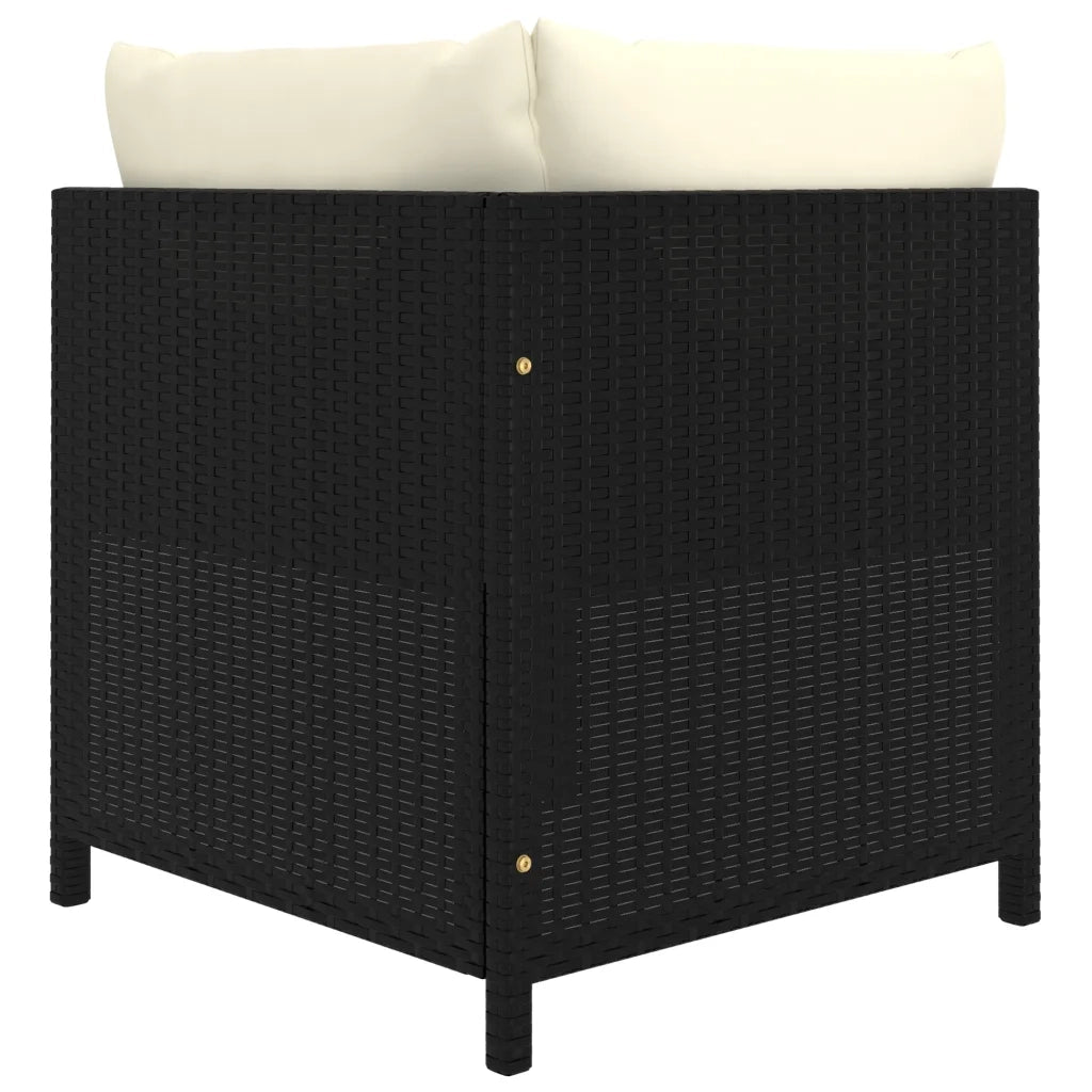 Set Divani da Giardino 6 pz con Cuscini in Polyrattan Nero 3059786