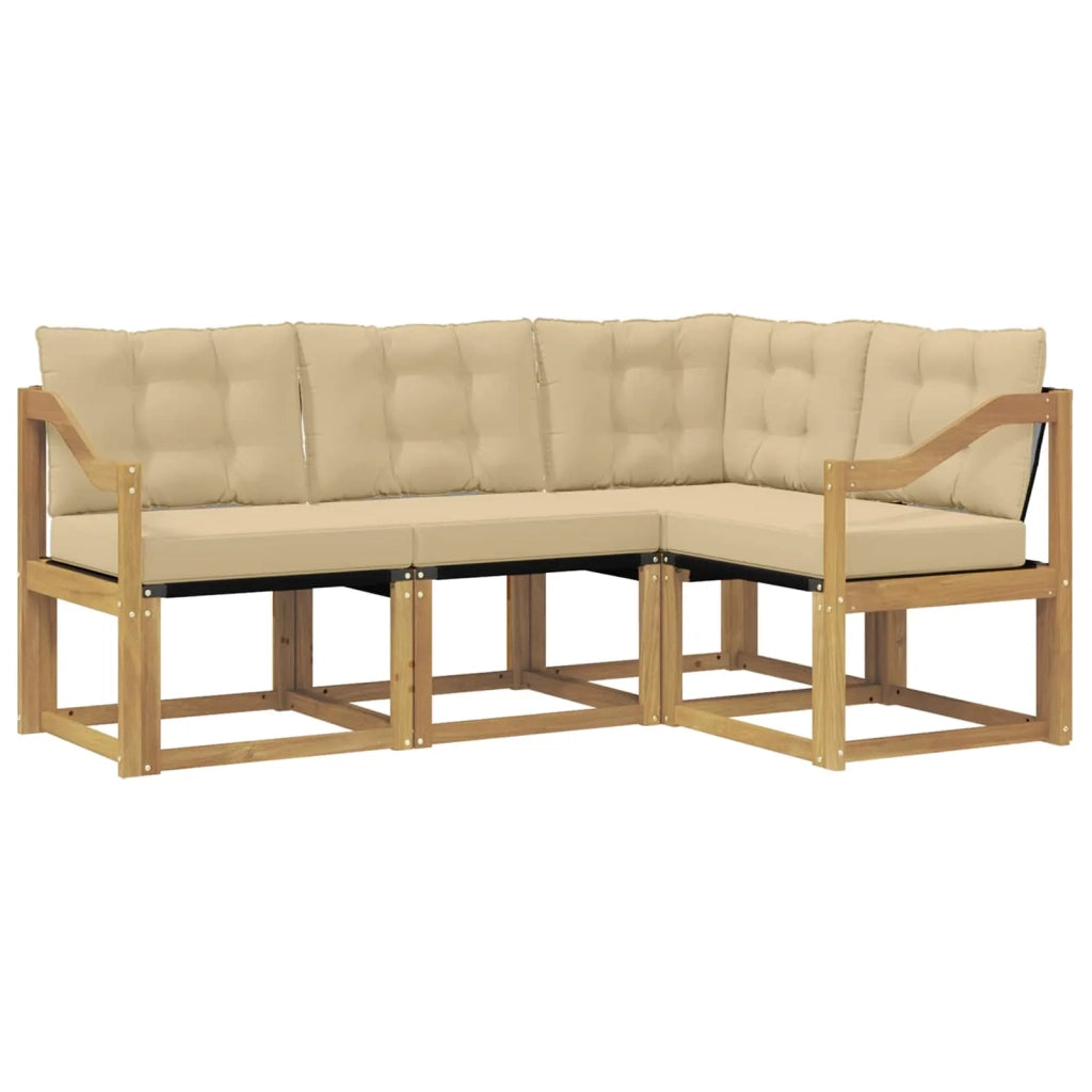 Set di divani da esterno 4 pz Bianco e Beige 3389439