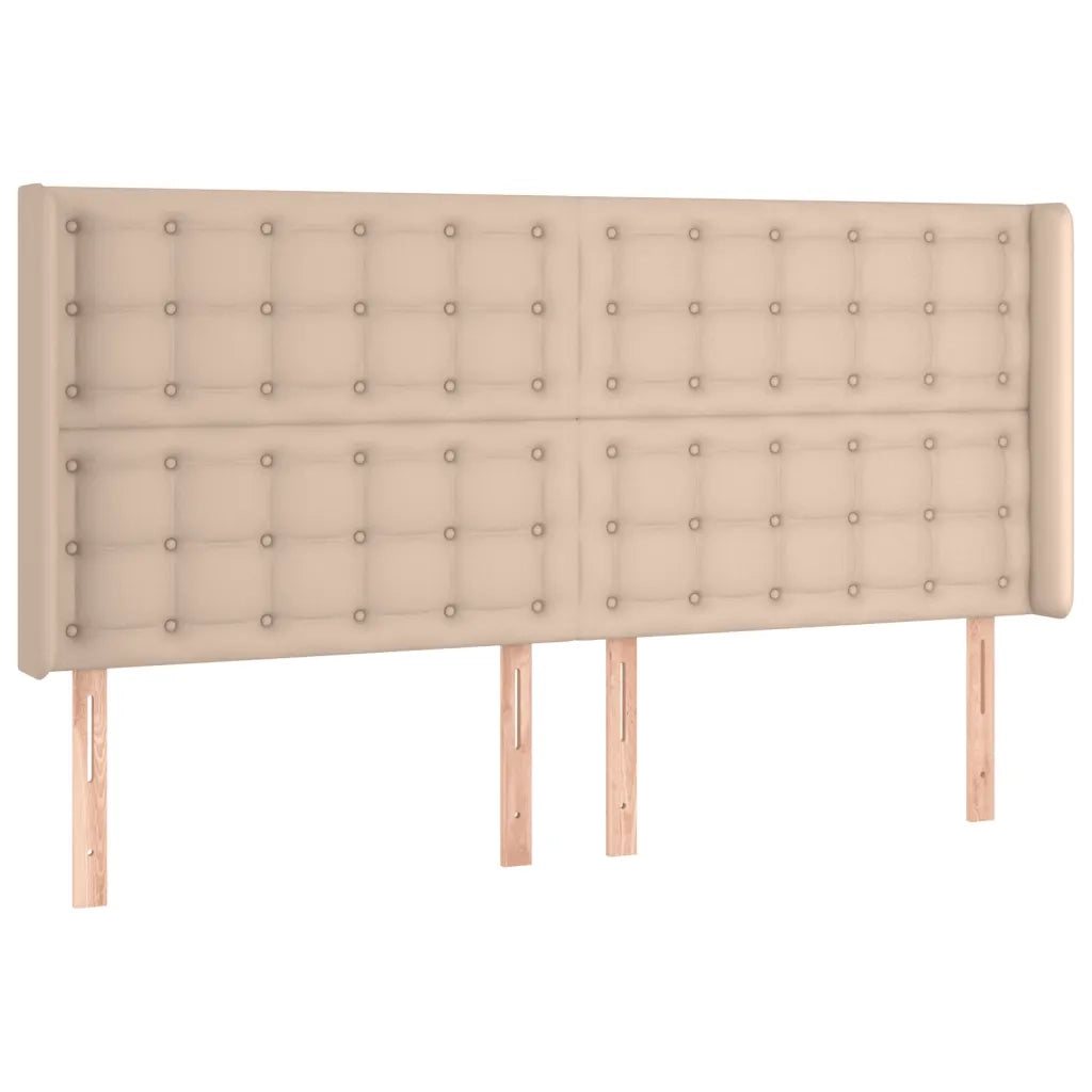 Testiera a LED-Testata con LED Cappuccino 203x16x118/128 cm in Similpelle 565286