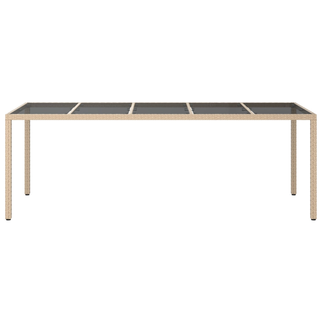 Tavolo da Pranzo da Giardino Beige 250x100x75 cm Polyrattan