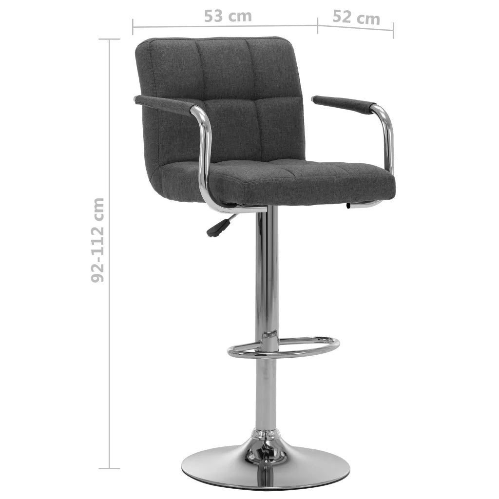 Sedie da Bar 2 pz Grigio Scuro in Tessuto cod mxl 58320