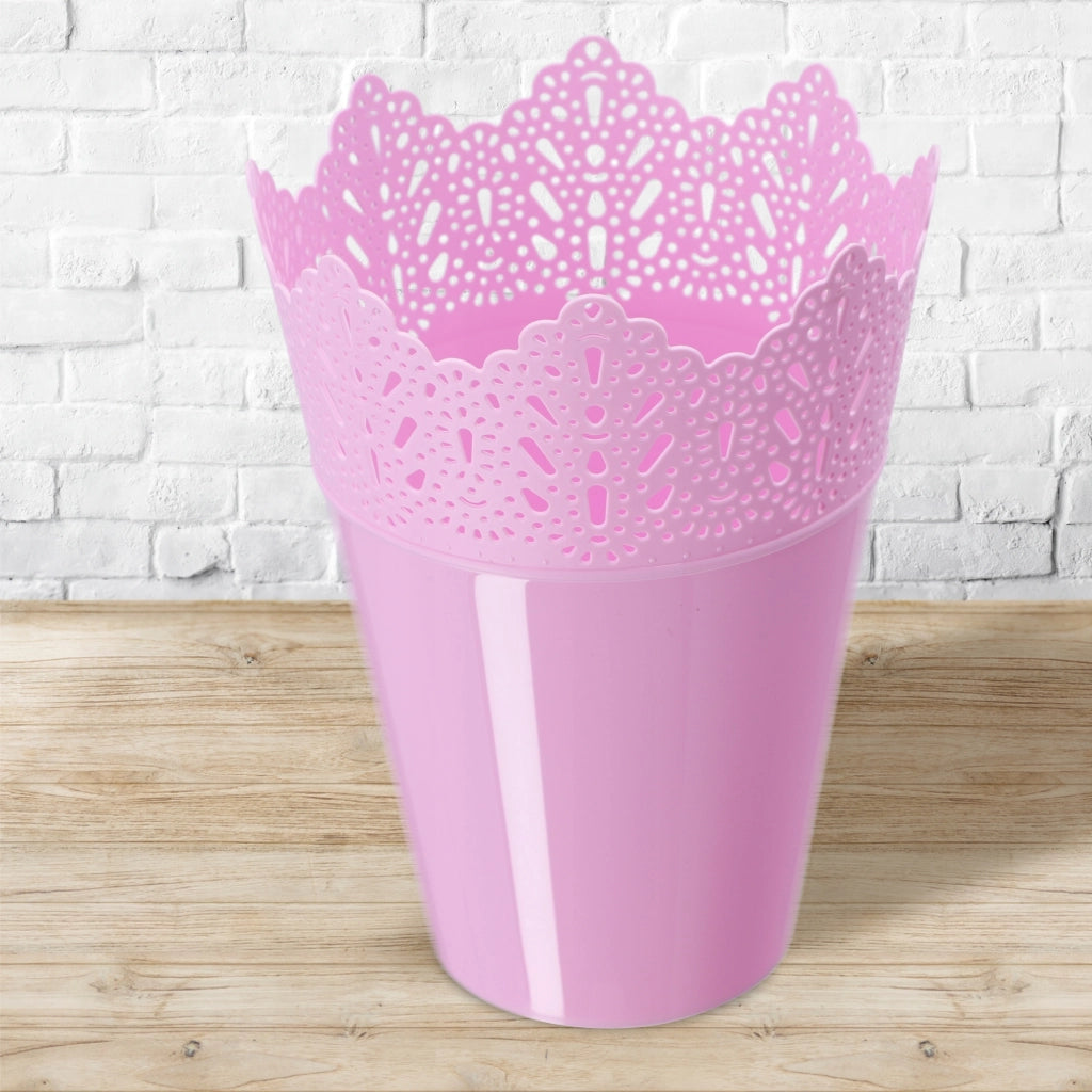 Vaso da fiori KADAX, vaso da fiori, coperchio, alto, in plastica, 12 cm, rosa