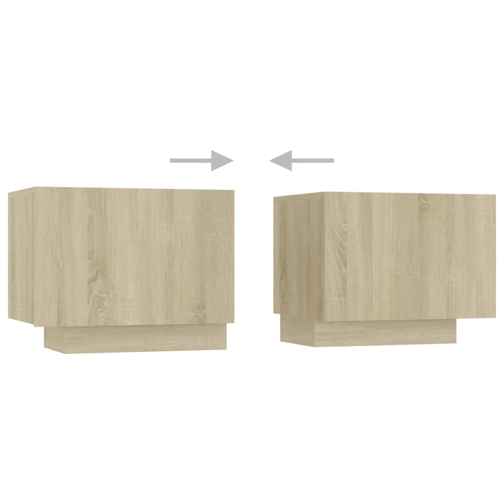 Mobile Porta TV con Luci LED Rovere Sonoma 200x35x40 cm 3081909