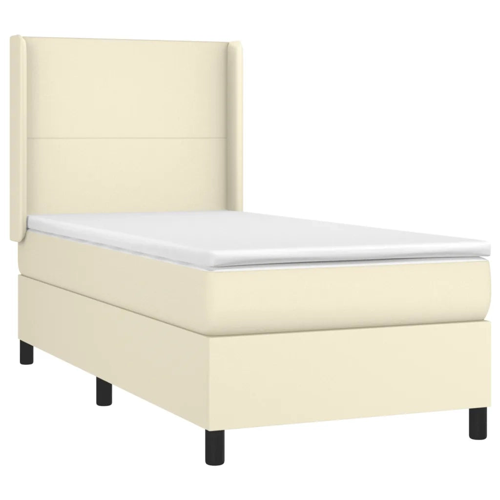 Giroletto a Molle con Materasso e LED Crema 100x200 cm 3139249
