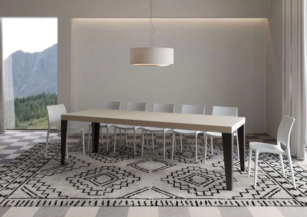 Tavolo Allungabile 160-420x90x77 cm Flame Cashmere Telaio Antracite