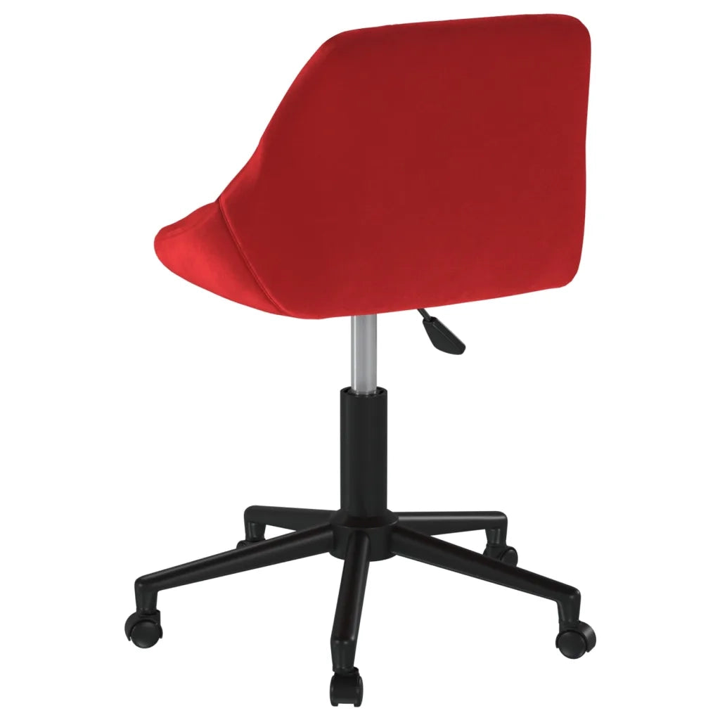 Sedia Girevole da Ufficio Rosso Vino in Velluto
