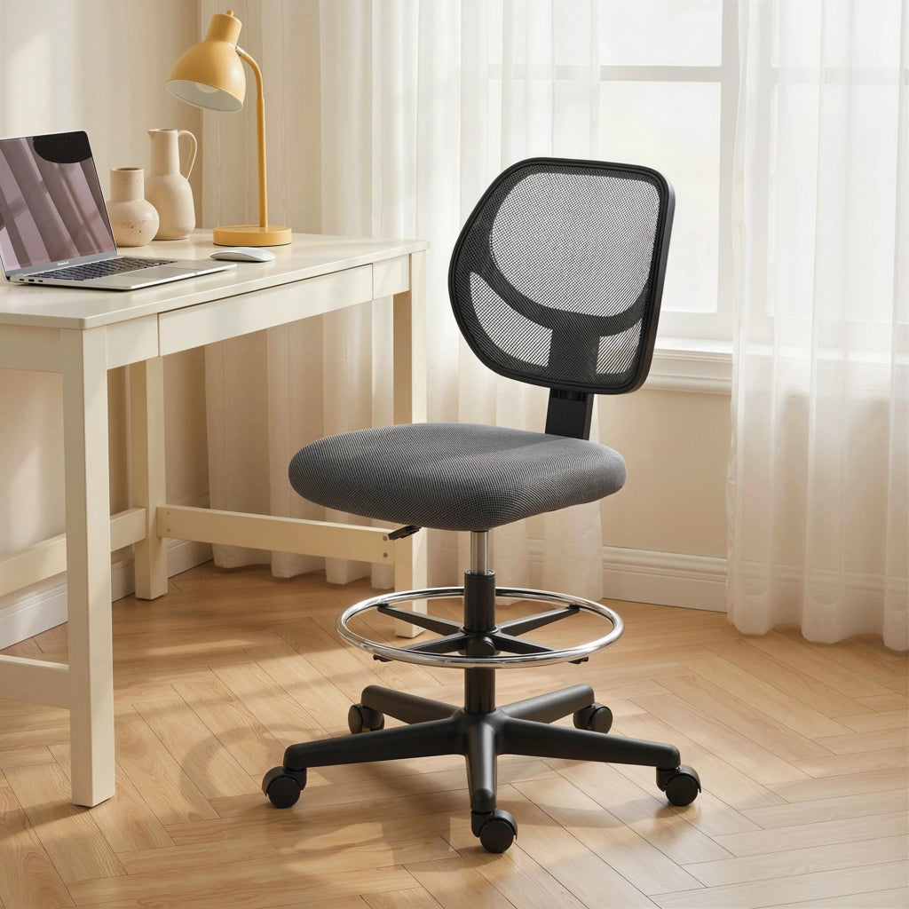 Poltrona da ufficio ergonomica con poggiapiedi ¨C zephmum ¨C grigio scuro