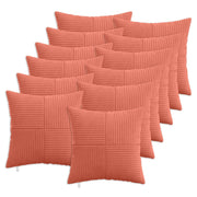 Federa 12 pcs ALMELO Rosso Arancio 45 x 45 cm corduroy 914763