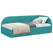 Letto singolo | Letto per adulti | Cornice del letto ad angolo Turchese 100 cm x 200 cm Velluto