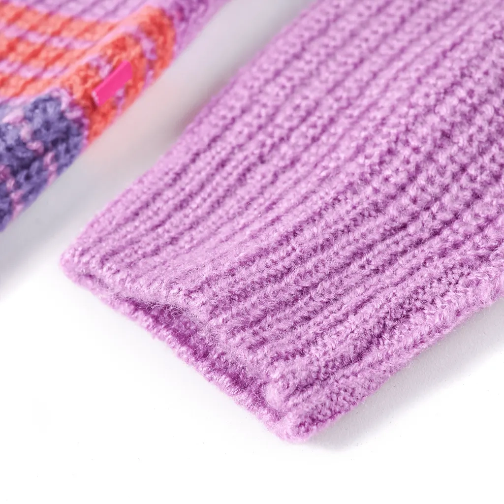 Maglione per Bambini Lavorato a Maglia Lilla e Rosa 116