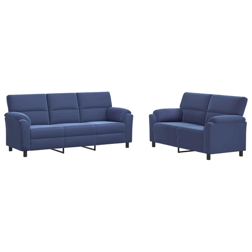 Set di divani 2 pcs Blu Polizia Velluto 3430516