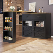 TAVOLO BAR ESTENSIBILE GIREVOLE 138-204x39x104 cm MDF NERO