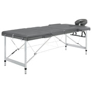 Lettino da massaggio a 3 zone struttura in alluminio panca per massaggi poggiatesta braccioli regolabili lettino da massaggio pieghevole portatile antracite 02_0001798