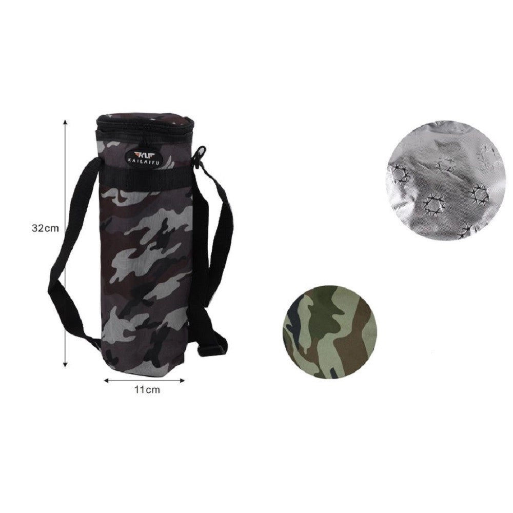 Trade Shop - Portabottiglia Termico Militare Borsa 1,5lt Caldo Freddo 11x32cm Escursioni 12816 -