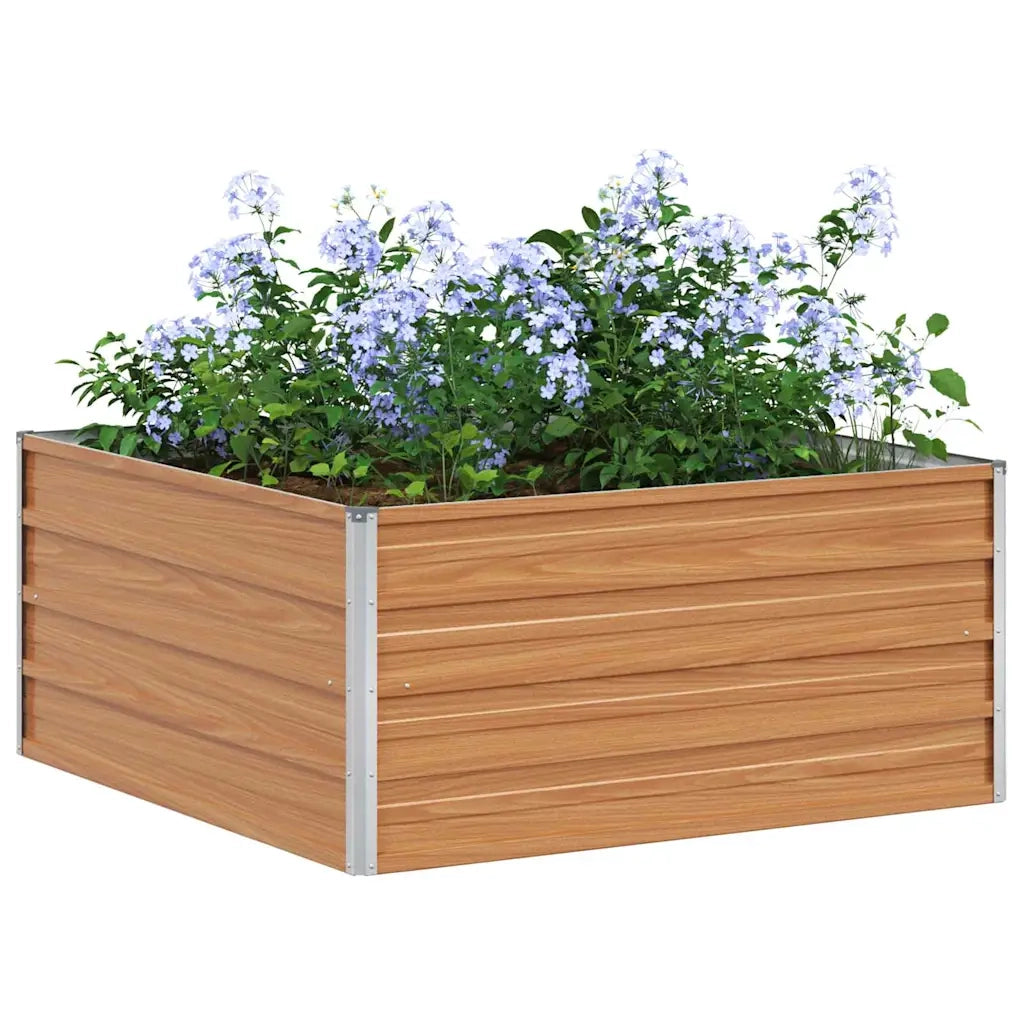 Fioriere | Cassetta per fiori | Letto rialzato da giardino Marrone Chiaro 100 x 100 x 45 cm
