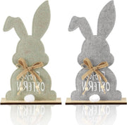 Decorazione di Pasqua vilt houten coniglio 23 cm - coniglio di Pasqua vilato carino per la tavola da pranzo e la decorazione di primavera - 2 pezzi