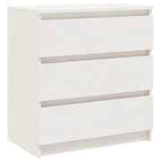 Comodino | Armadio da Notte | Mobiletto da notte Bianco 60x36x64 cm in Legno Massello di Pino