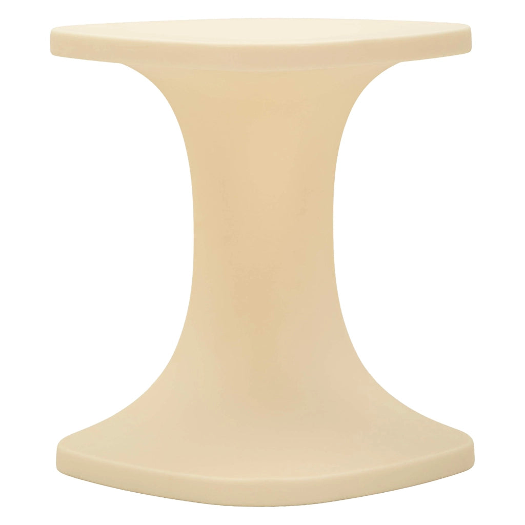 Bagan, Tavolino da Salotto Adatto per Indoor/outdoor, 44x54x44h cm Bianco Crema